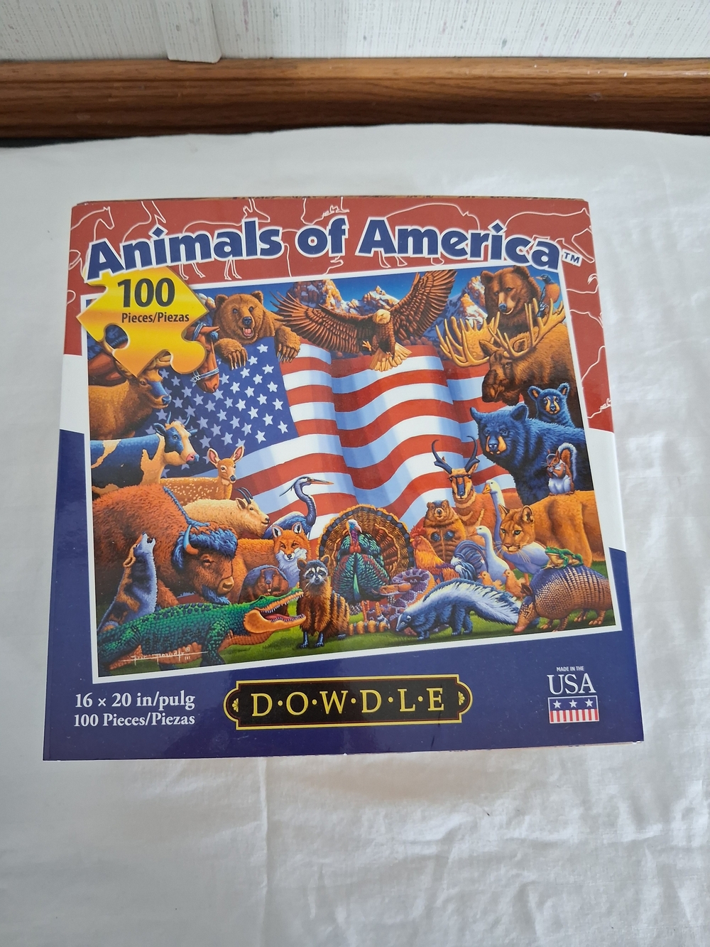 Animals of America 100-Piece Kids Puzzle - Red/Blue
